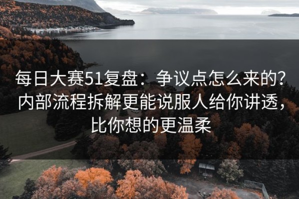 每日大赛51复盘：争议点怎么来的？内部流程拆解更能说服人给你讲透，比你想的更温柔