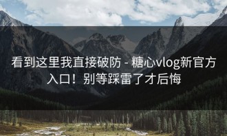 看到这里我直接破防 - 糖心vlog新官方入口！别等踩雷了才后悔